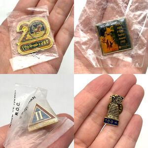 Lot of Vintage Lapel Pins 20 Years Apollo, 100+ Rocketdyne, Delta II, MFA Safety